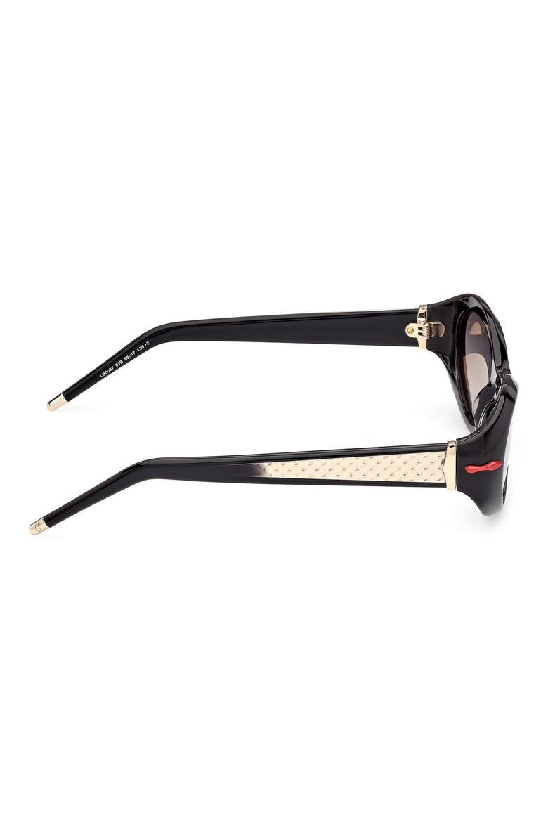 55mm Oval Sunglasses, Alternate, color, BLACK / BILAYER BLACK