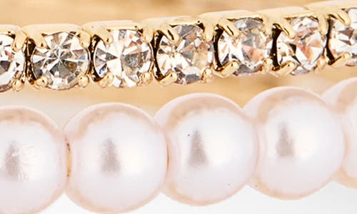 Nordstrom Rack Faux Pearl & Crystal Cuff Bracelet In Multi