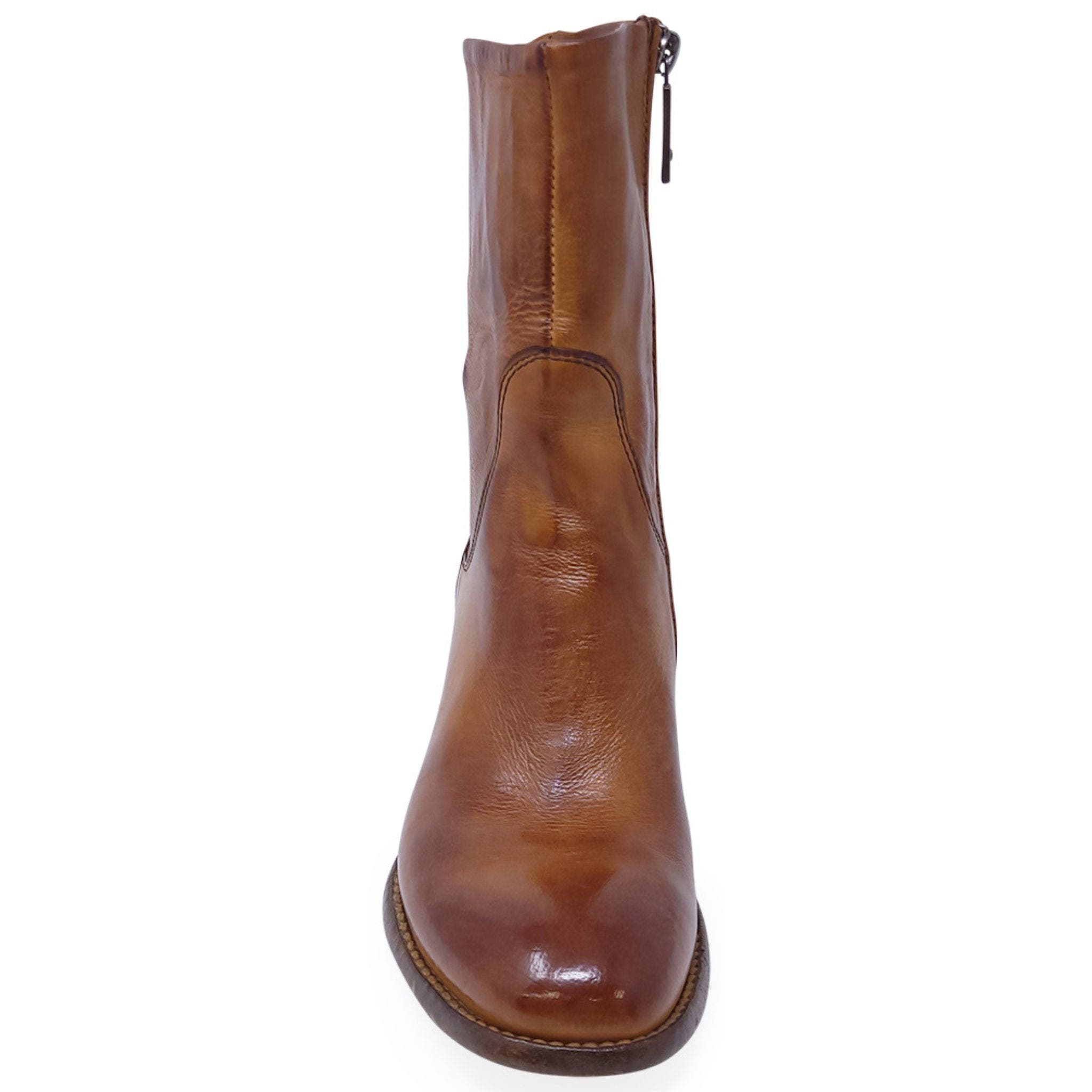 Leather Mid Calf Boot, Alternate, color, BROWN