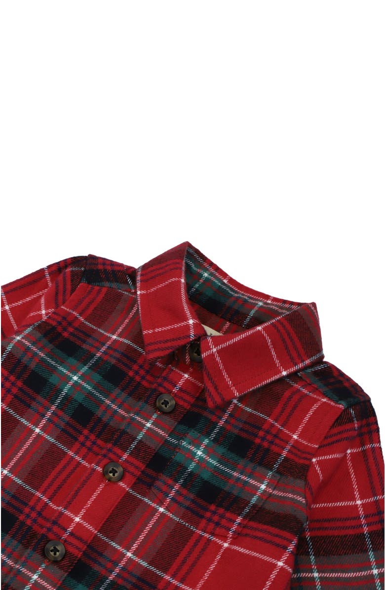 Hope & Henry Baby Organic Long Sleeve Button Front Romper, Infant, Alternate, color, Rich Red Plaid