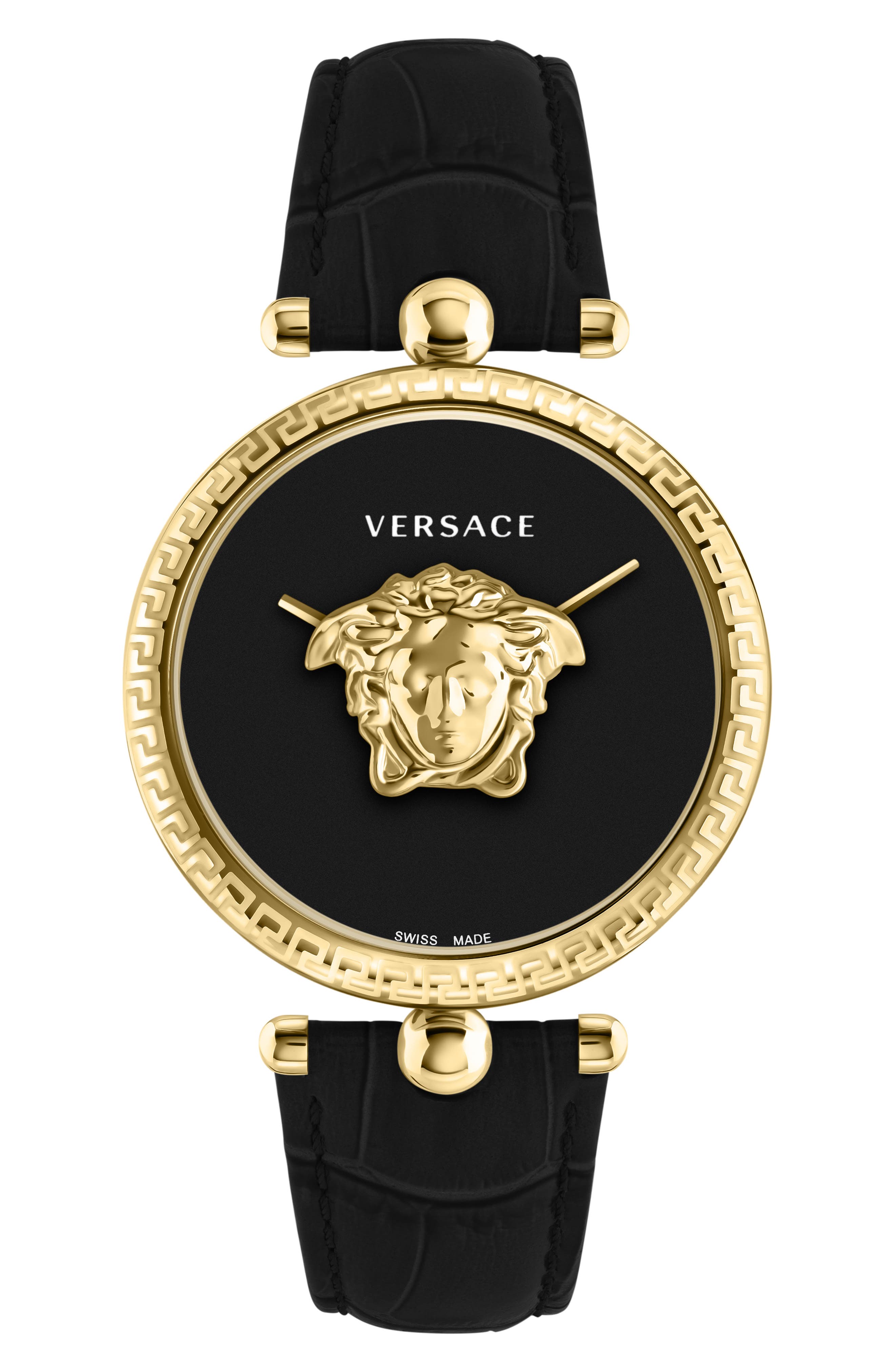 Versace Palazzo Empire Two Hand Quartz Leather Strap Watch, 39mm