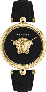 Versace Palazzo Empire Two Hand Quartz Leather Strap Watch, 39mm