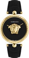 Versace Palazzo Empire Two Hand Quartz Leather Strap Watch, 39mm