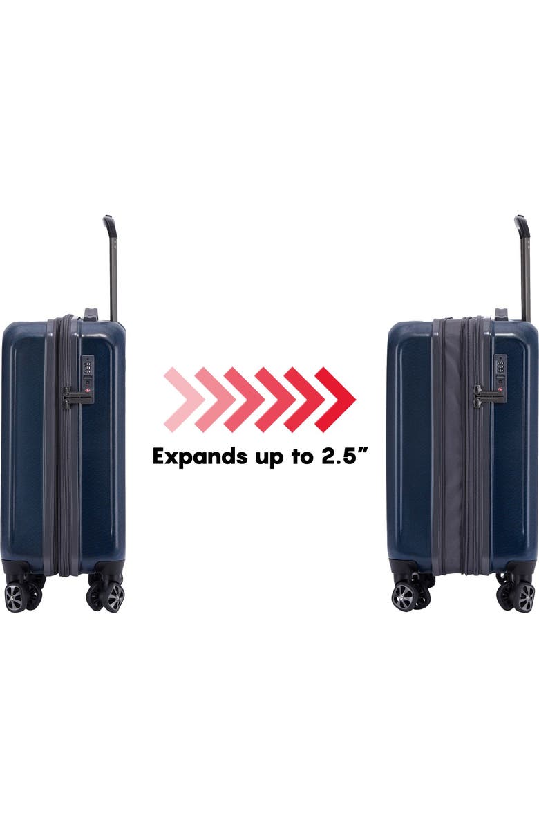 Spyder Rails 20 Inch Expandable Hardside Upright Suitcase, Alternate, color, Carbon Blue