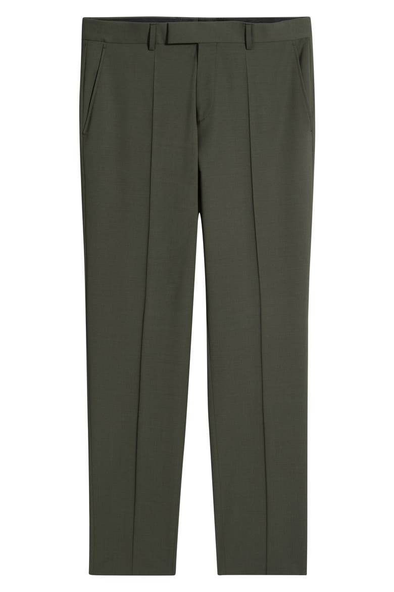 George Flat Front Wool Suit Pants, Alternate, color, OPEN GREEN