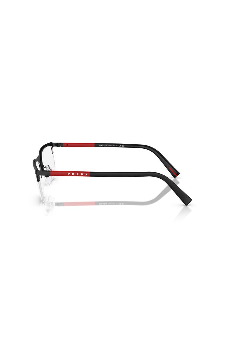 Prada Linea Rossa 53mm Rectangle optical glasses, Alternate, color, Black