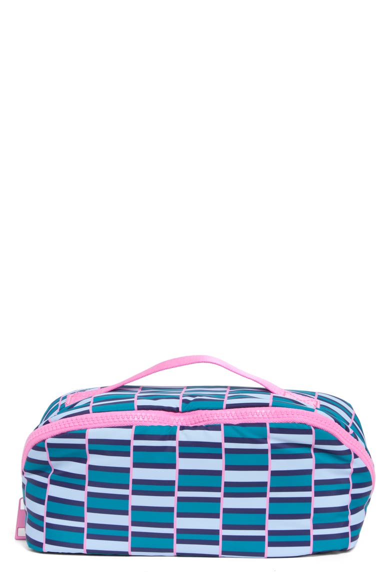 Khatie Large Cosmetic Case, Main, color, TEAL/ PINK