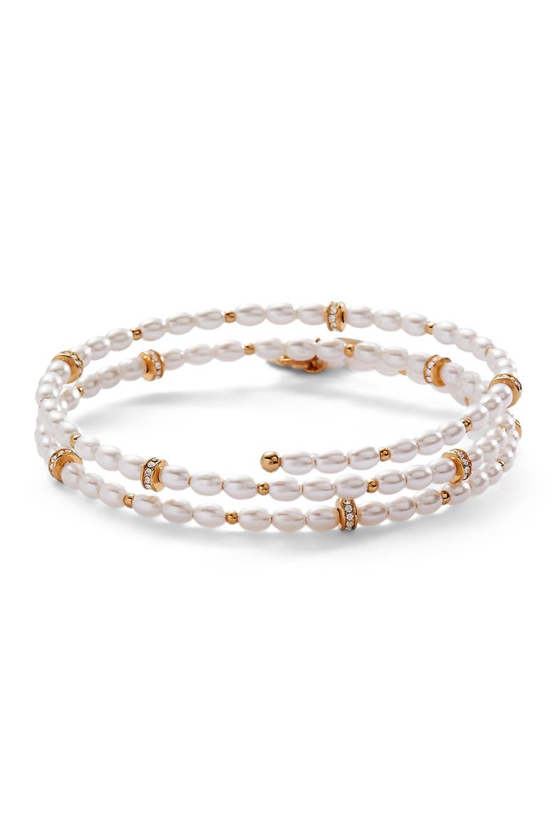 Rice Pearl Wrap Bracelet, Main, color, Pearl