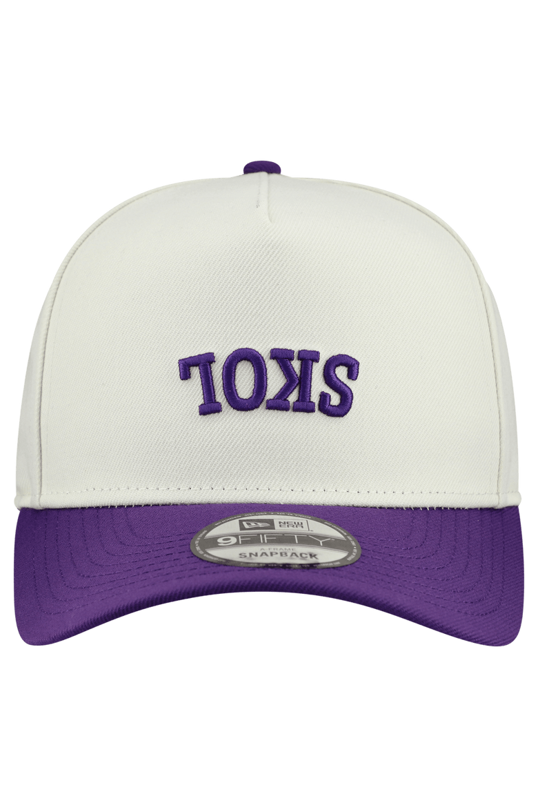 Men's New Era  Cream Minnesota Vikings Upside Down 9FIFTY A-Frame Snapback Hat, Alternate, color, Cream