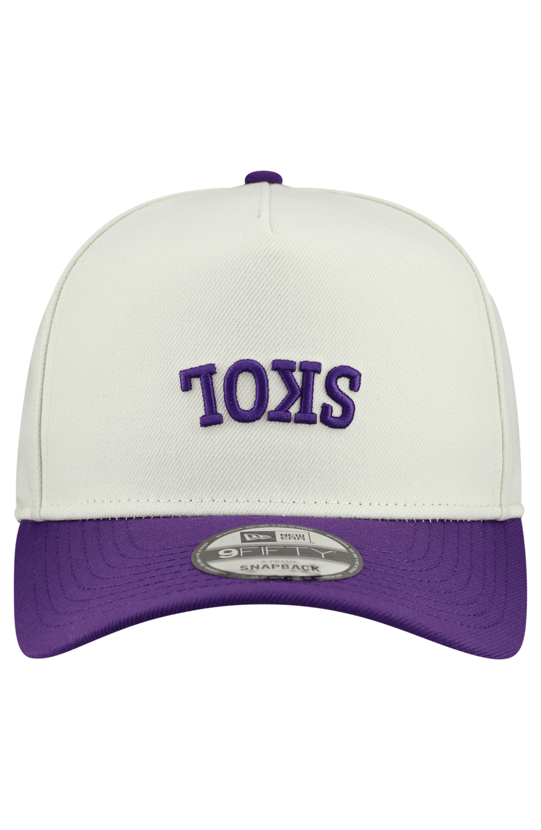 New Era Men's New Era  Cream Minnesota Vikings Upside Down 9FIFTY A-Frame Snapback Hat, Alternate, color, Cream