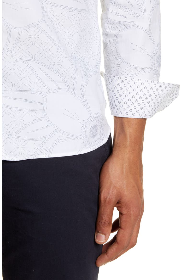 Gogirl Slim Fit Floral Button-Up Shirt, Alternate, color, WHITE