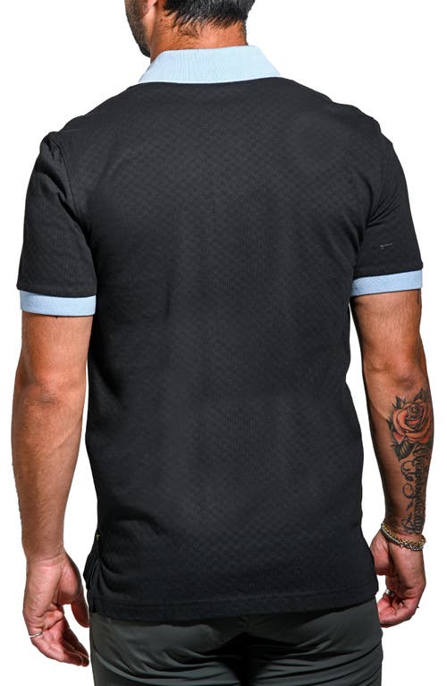 Maceoo Mozartsquaretip Stretch Nylon Polo In Black