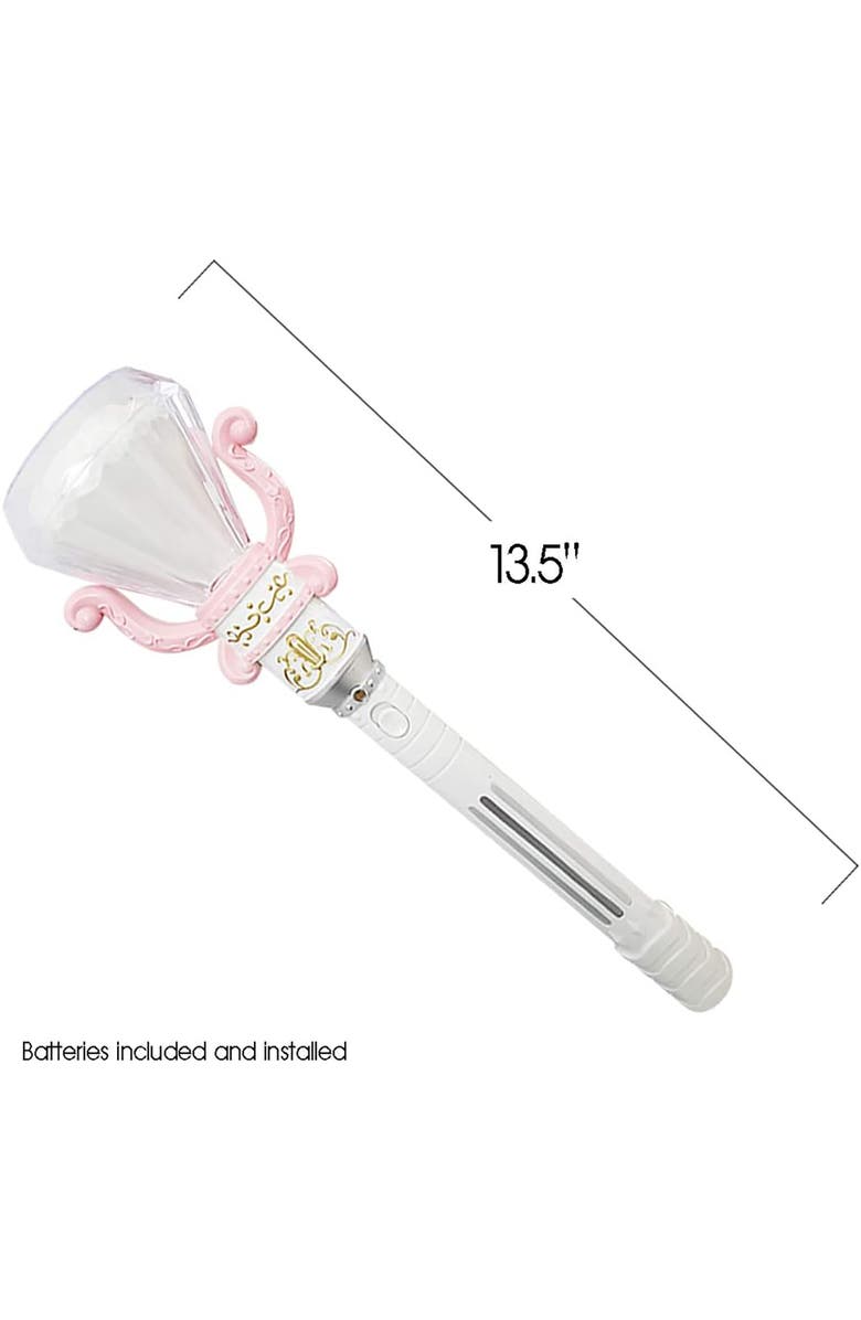 ArtCreativity Lightup Spinning Diamond Wand White, 13.5 Inch Fairy Princess, Alternate, color, White