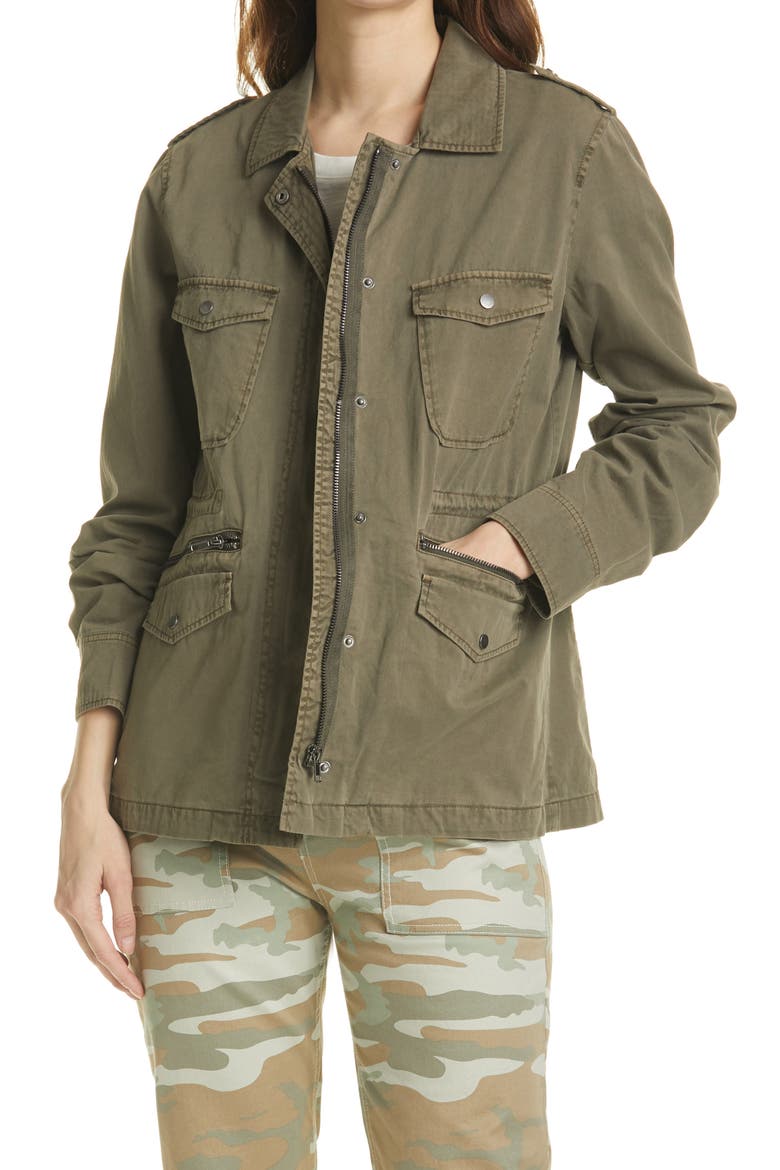 Miller Cotton Military Jacket, Main, color, MILITARY