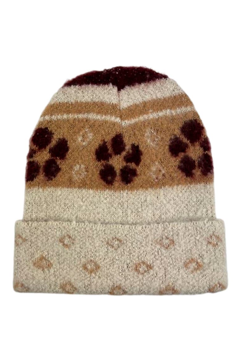 Flower Cuff Beanie, Main, color, IVORY