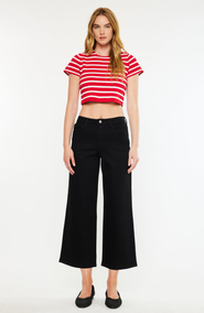 KanCan Shea High Rise Cropped Wide Leg Jeans