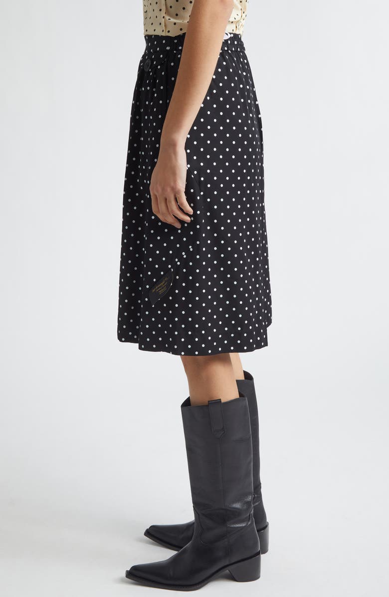 Undercover Polka Dot Wide Leg Shorts, Alternate, color, Black Base