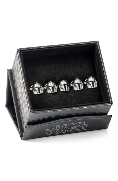 Cufflinks, Inc . 3d Mandalorian Helmet Shirt Studs In Metallic