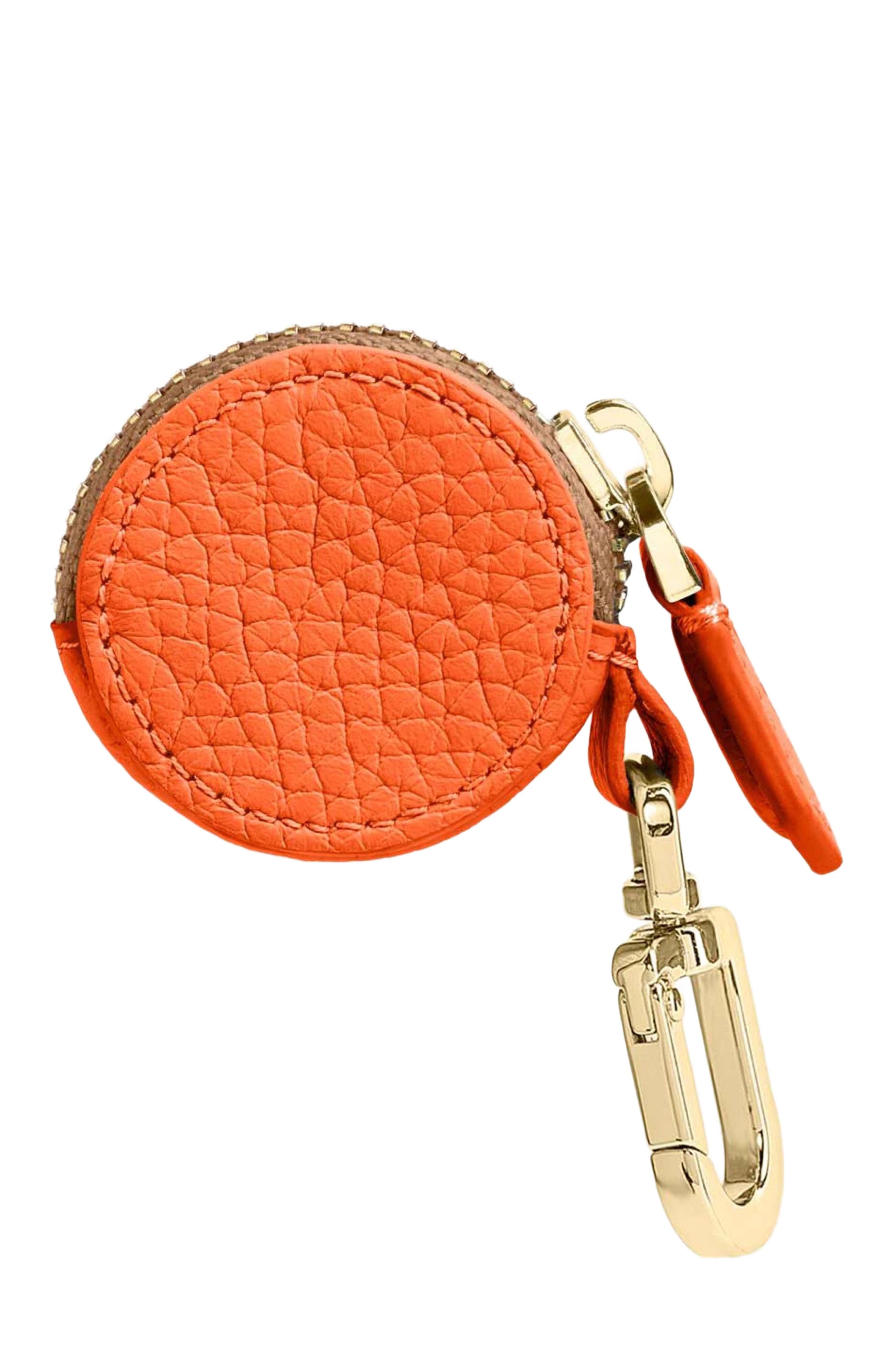 Leather AirTag Charm, Alternate, color, Manhattan Sandstone