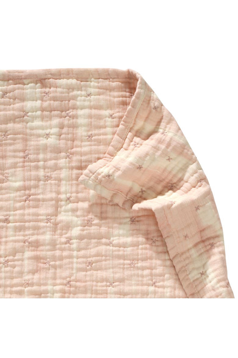 Signature Organic Pink Brush Stroke Baby/Toddler Coverlet, Alternate, color, Pink