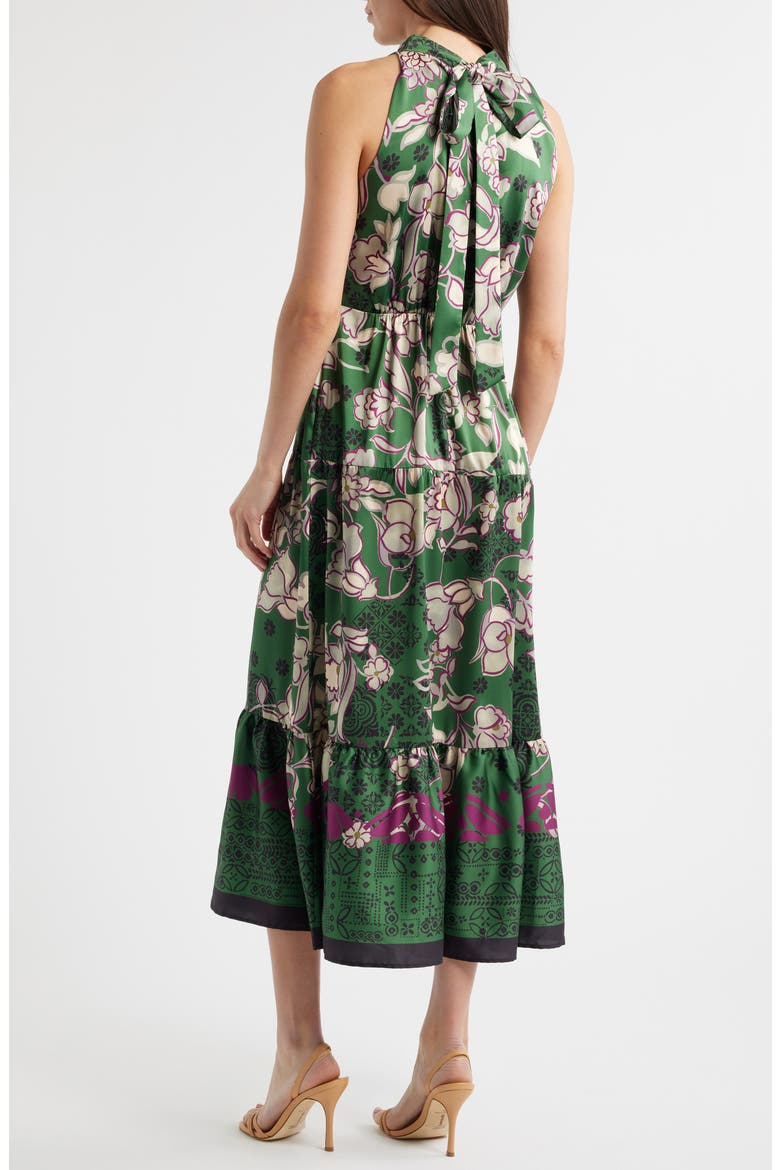 Bandanna Print Maxi Dress, Alternate, color, LODEN/ BERRY