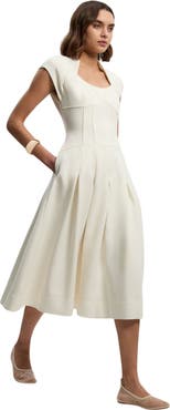 Karen Millen Compact Stretch Dropped Waist Midi Dress