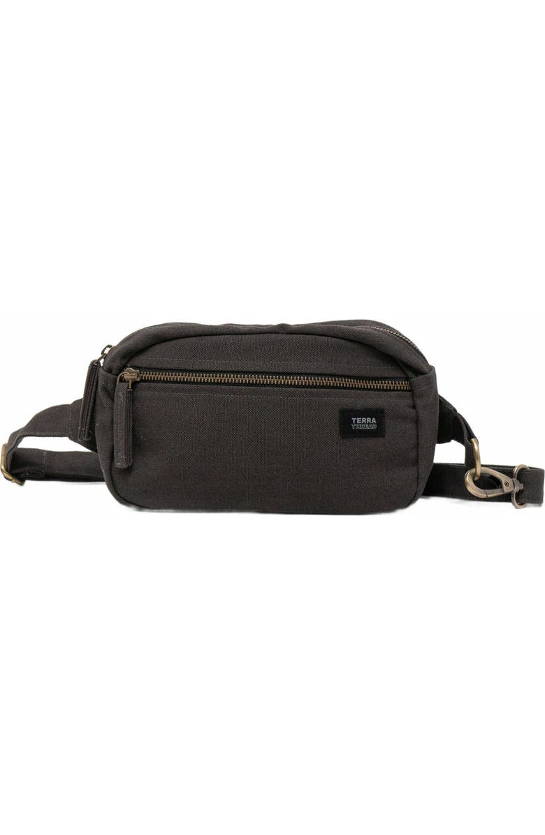 Terra Thread Organic Cotton Sling Belt Bag, Main, color, Charcoal Grey