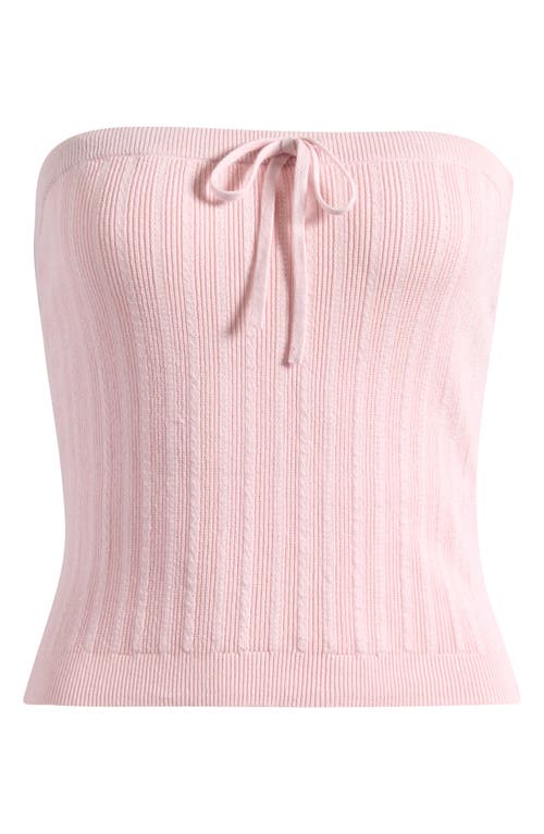 Reformation Zazie Cotton-blend Strapless Sweater Tube Top In Pink