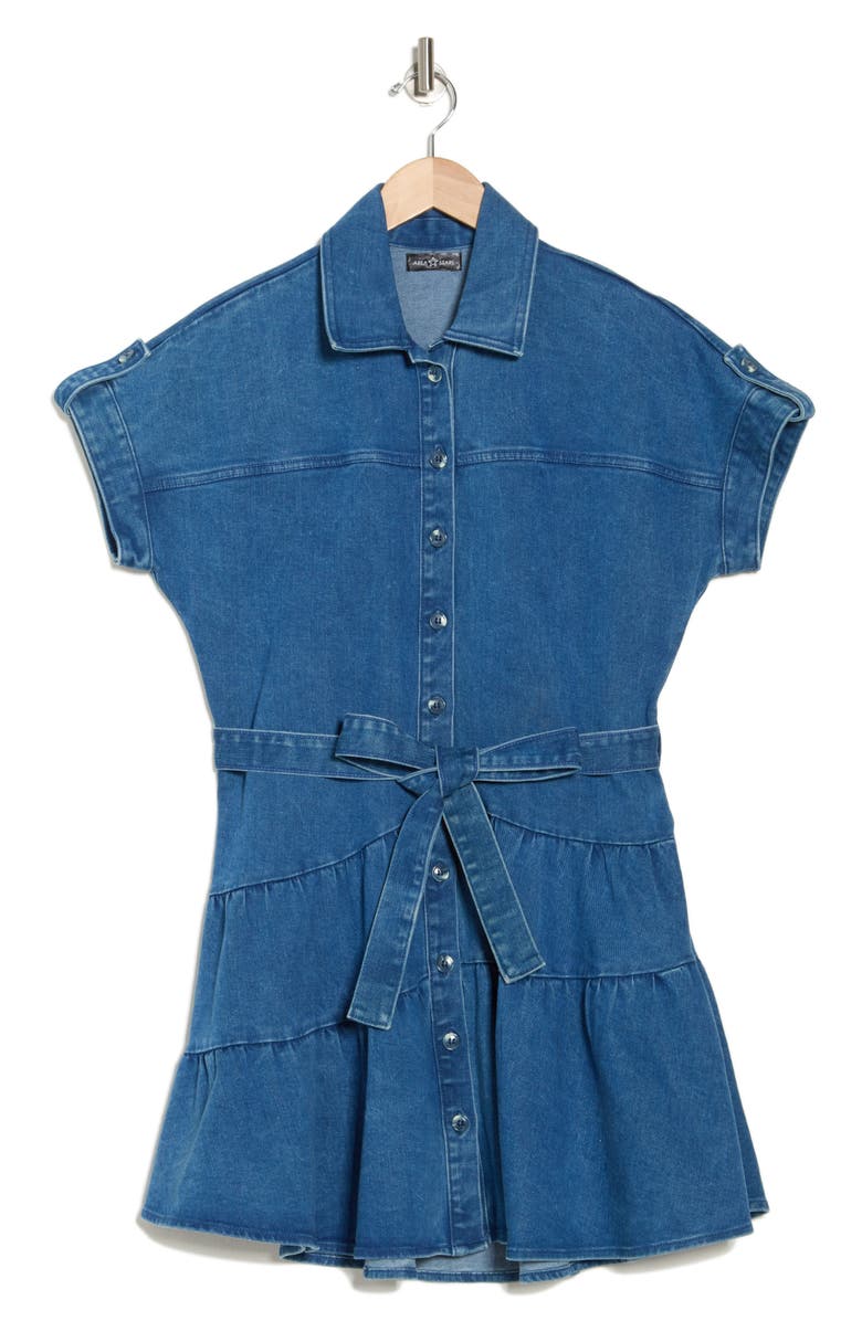AREA STARS Denim Shirtdress, Alternate, color, 