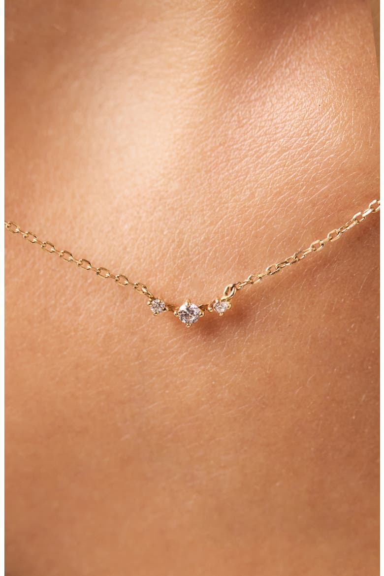 Diamond Necklace - Triple Diamond Necklace, Alternate, color, Gold