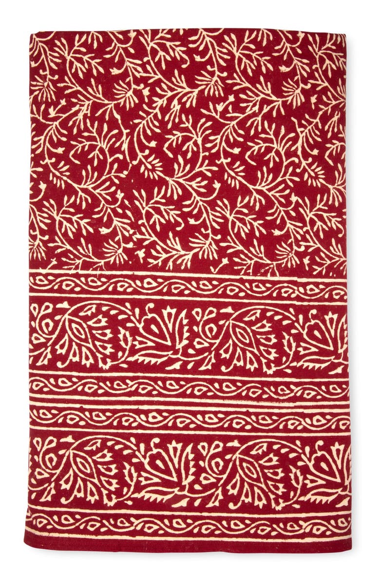Ten Thousand Villages Red Vines Tablecloth, Main, color, Red