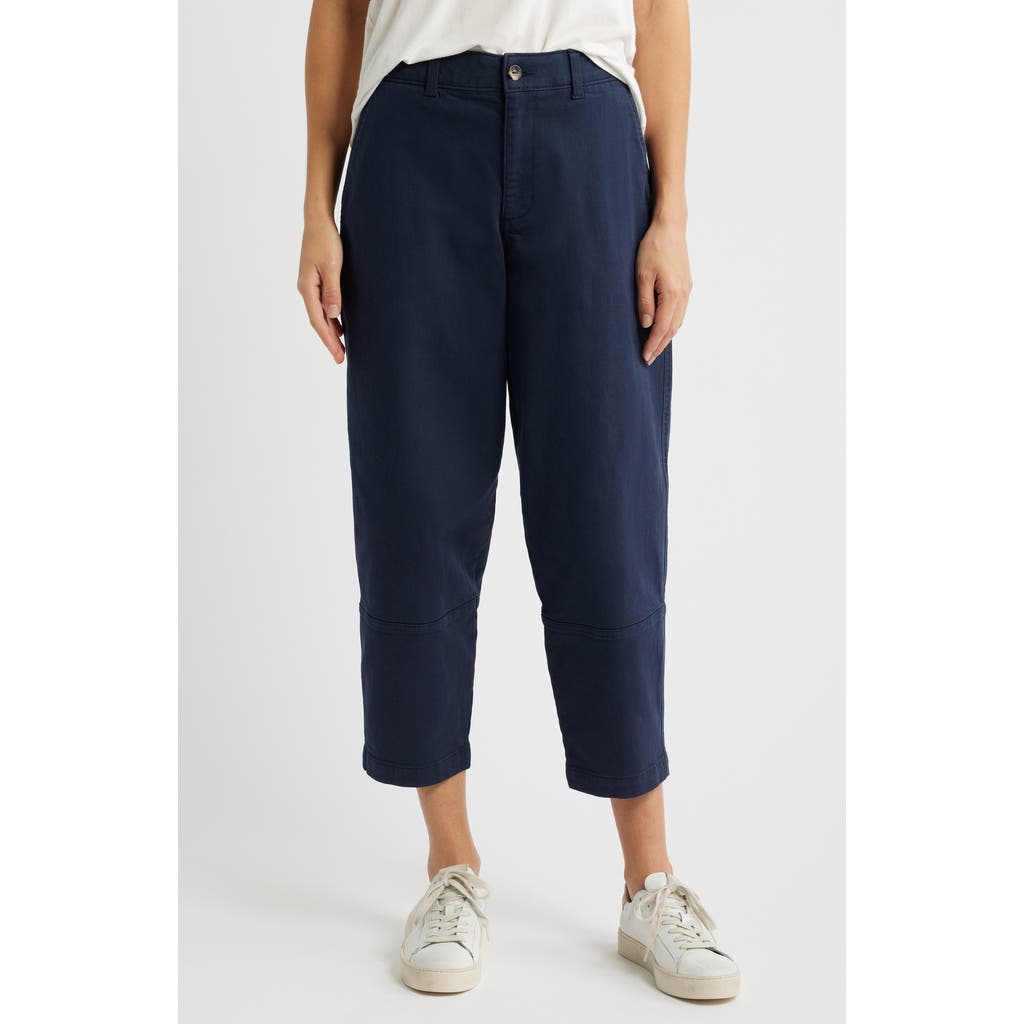 Caslonr Caslon(r) Crop Barrel Twill Pants In Navy Blazer