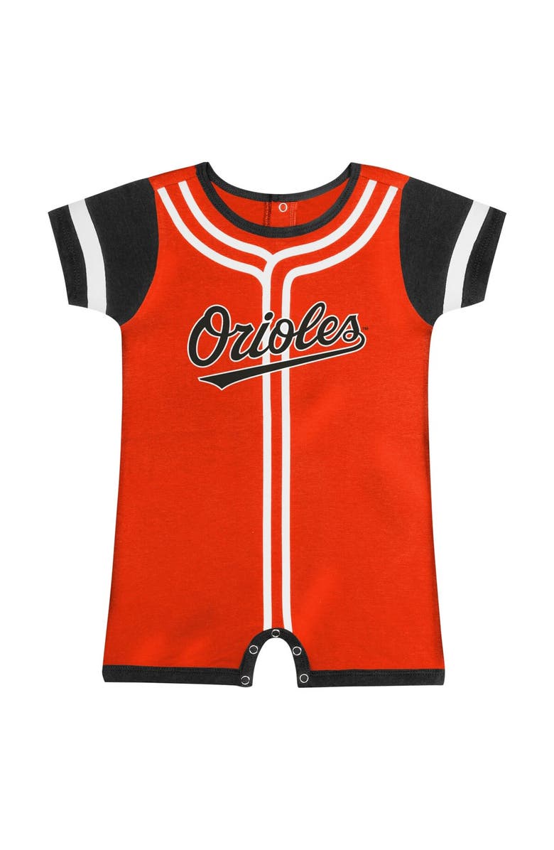 Outerstuff Infant Fanatics Branded Orange Baltimore Orioles Fast Pitch Romper, Alternate, color, 