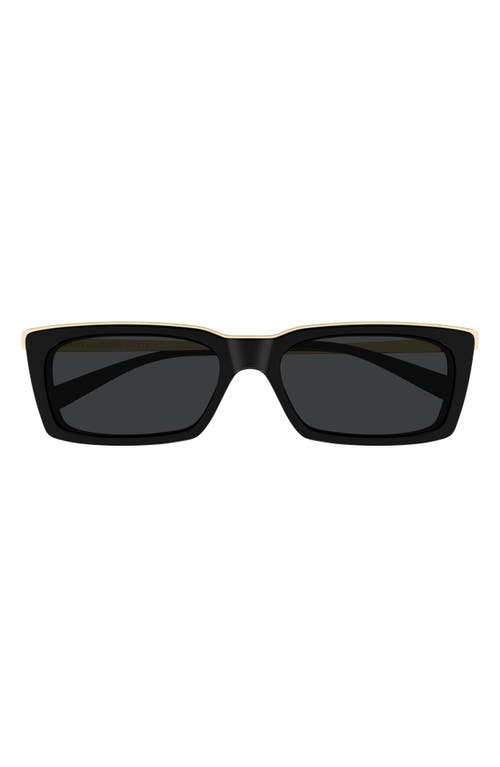 Saint Laurent 57mm Rectangular Sunglasses In Black