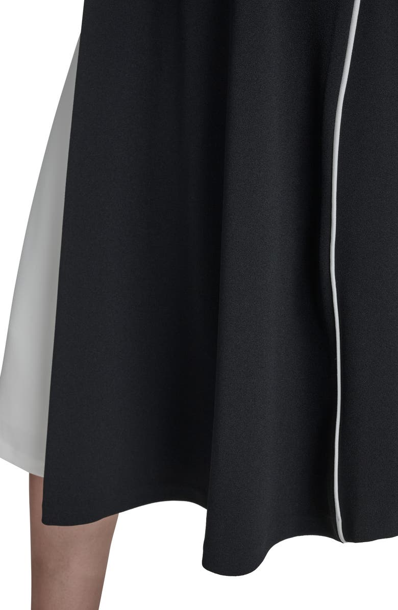 Calvin Klein Colorblock Midi A-Line Dress, Alternate, color, Cream/ Black