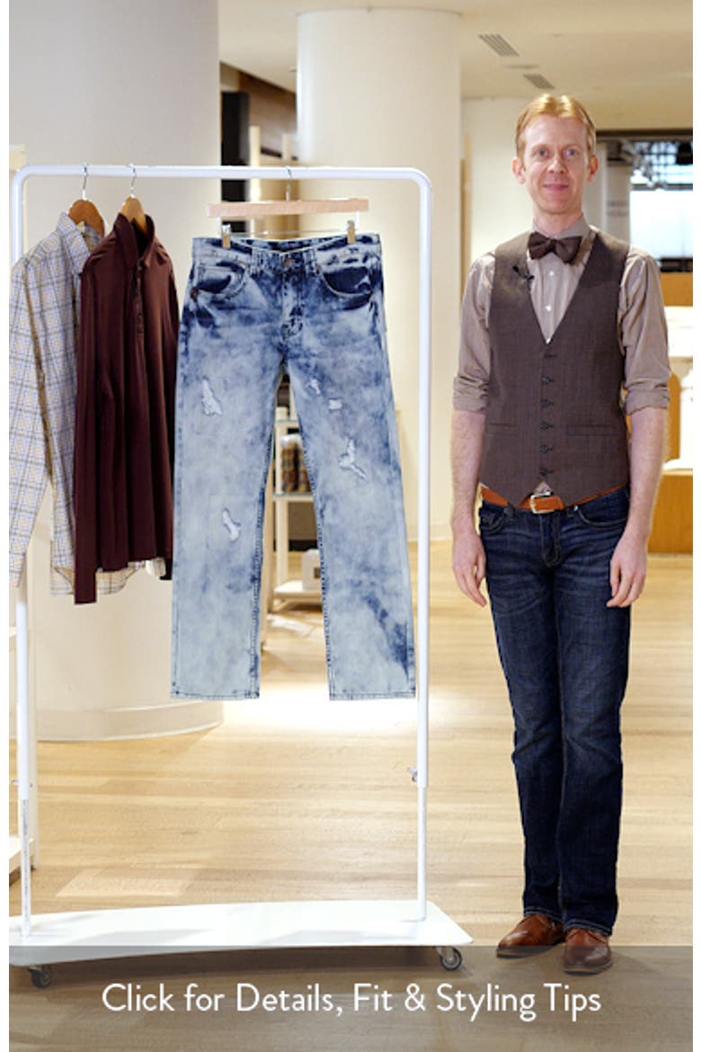 Distressed Slim Straight Leg Jeans video
