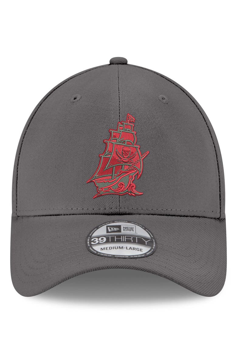New Era Men's New Era Graphite Tampa Bay Buccaneers Ship Storm 39THIRTY Flex Hat, Alternate, color, 