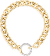 MESHMERISE Diamond Circle Curb Chain Bracelet