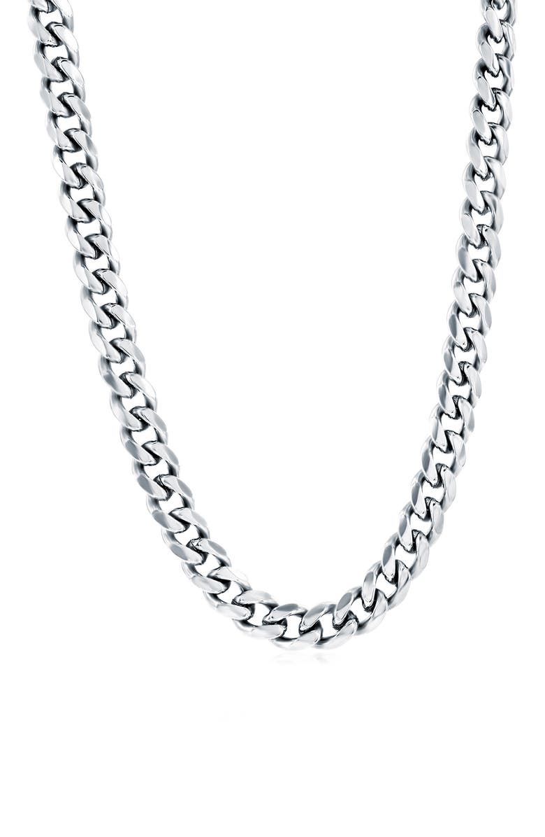 BLACKJACK Cuban Link Necklace, Main, color, Silver