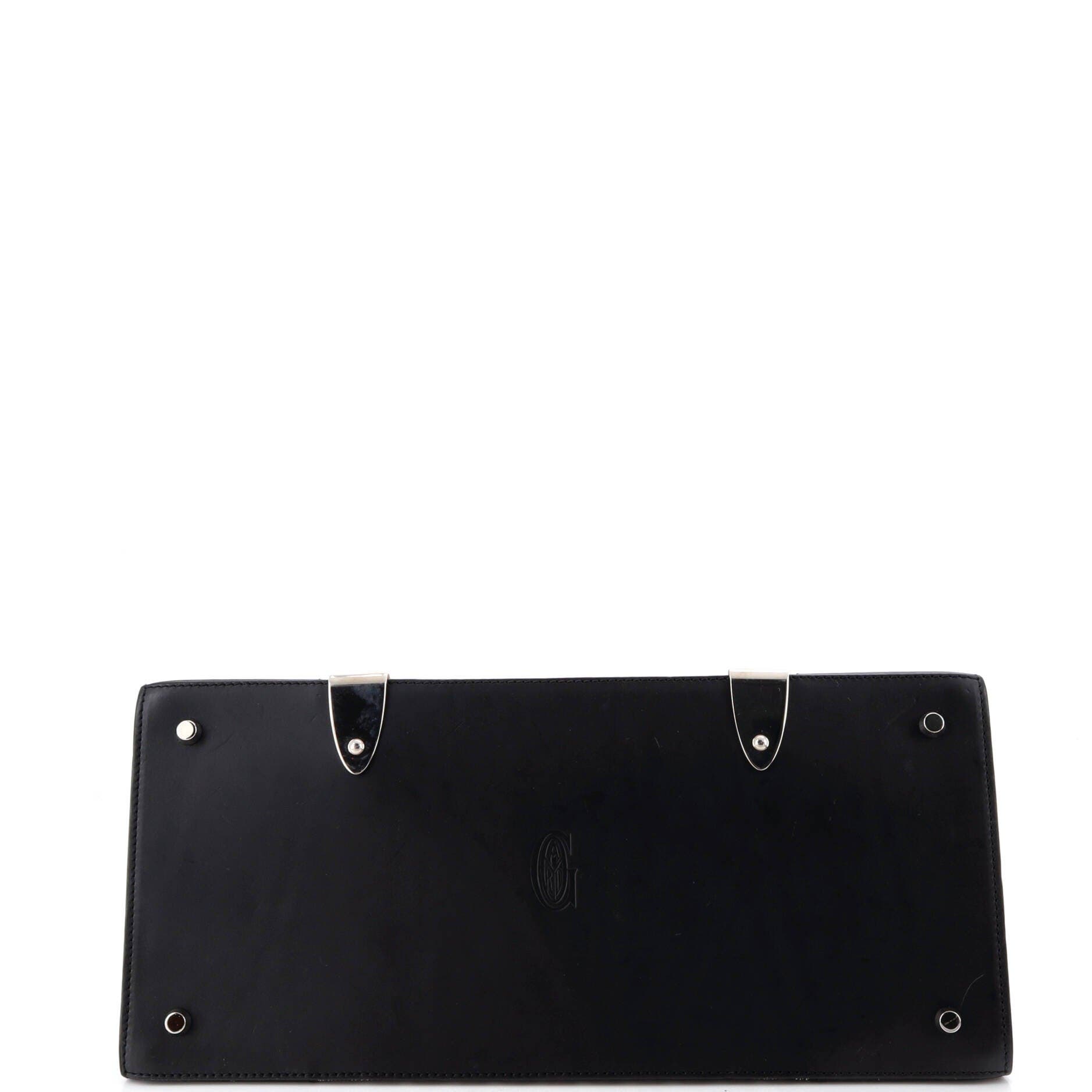 Pre-Owned Goyard Saigon Top Handle Bag Coated Canvas with Leather MM, Alternate, color, Black