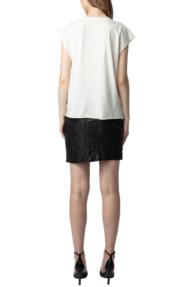 Zadig & Voltaire Cecilia Skull Reaper Strass Embellished Organic Cotton Graphic T-Shirt, Alternate, color,