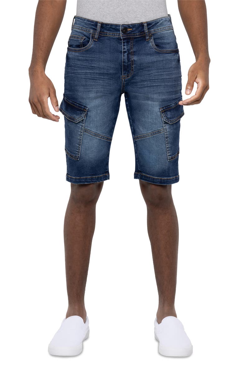 XRAY Denim Cargo Shorts, Main, color, Medium Blue