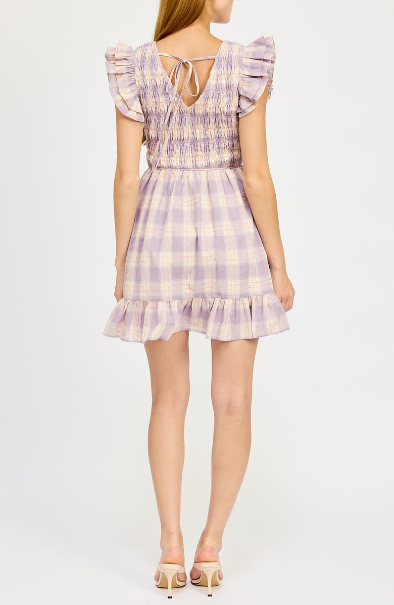 En Saison Savoy Plaid Cotton Mini Sundress, Alternate, color, 