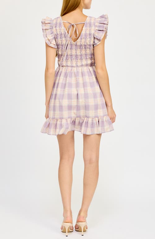 En Saison Savoy Plaid Cotton Mini Sundress