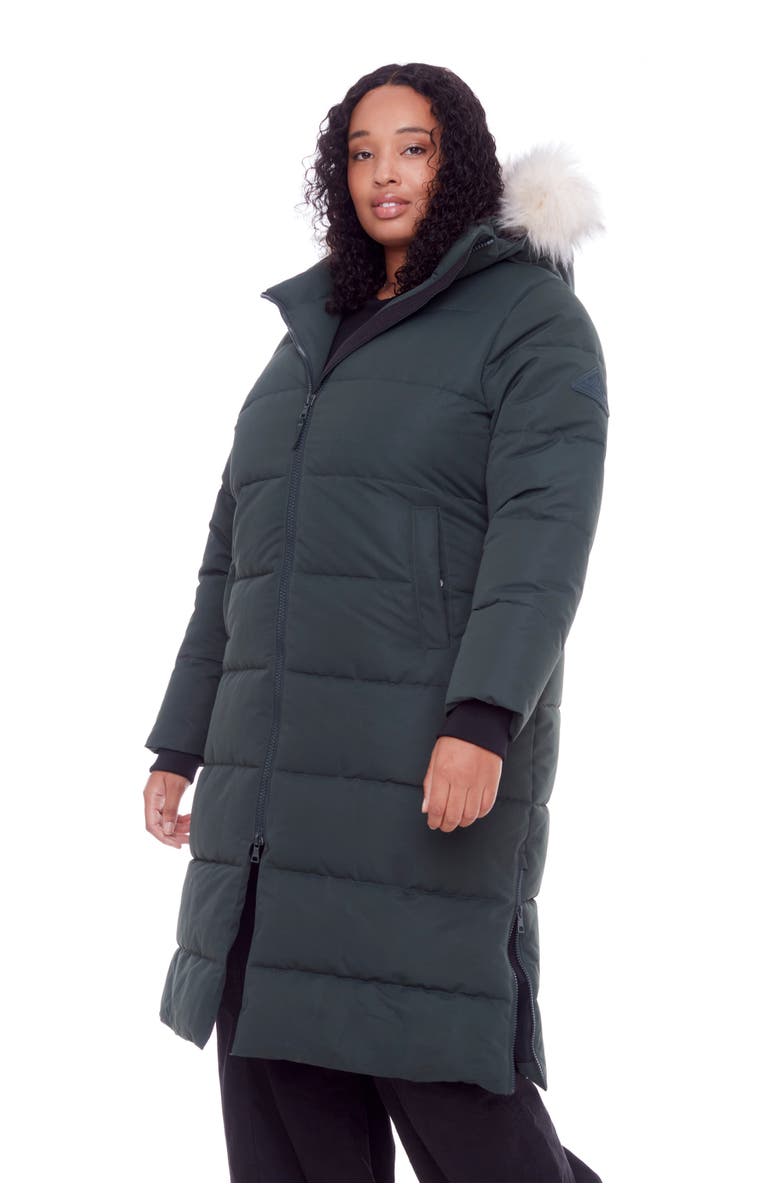 Alpine North KLUANE PLUS SIZE - Vegan Down Ultra Long Winter Parka, Alternate, color, Green