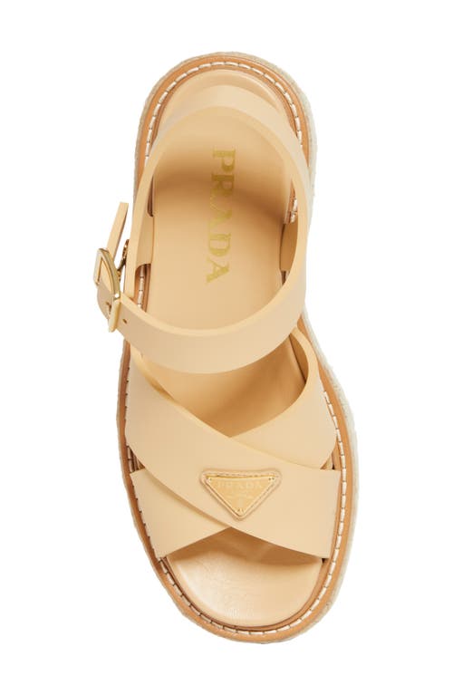 Prada Stride Flow Espadrille Platfrom Sandal In Neutral
