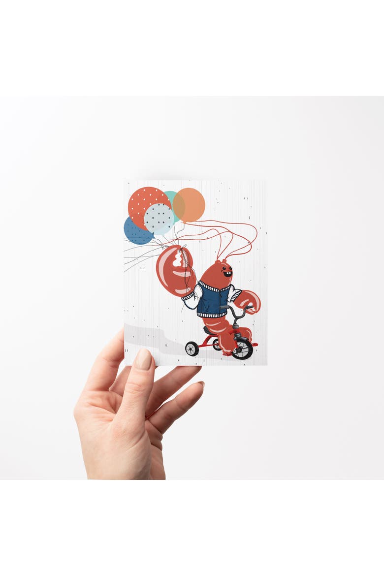 Birthday Greeting Card Pack (3ct) "Lobstah Balloons", Main, color, Multi-Pack