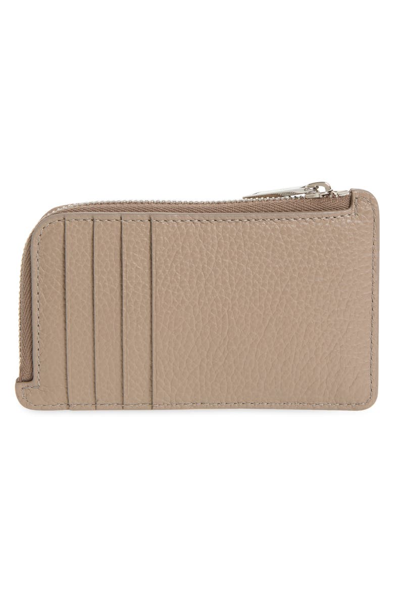 Portacarte Leather Card Holder, Alternate, color, WARM TAUPE DUSTY PINK