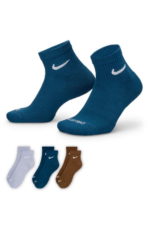 Nike Dri-fit Everyday Plus 3-pack Cushioned Training Ankle Socks In Multi