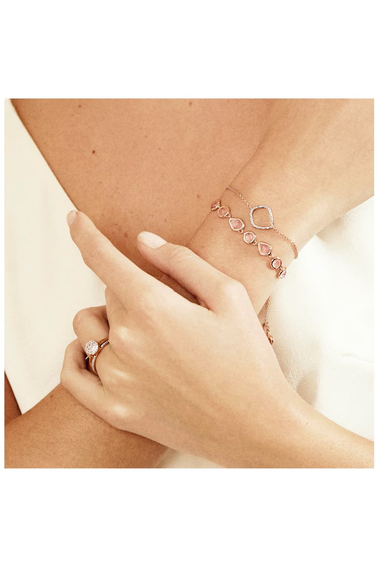 MV Siren™ Bezel Stone Bracelet, Alternate, color, ROSE GOLD/ ROSE QUARTZ